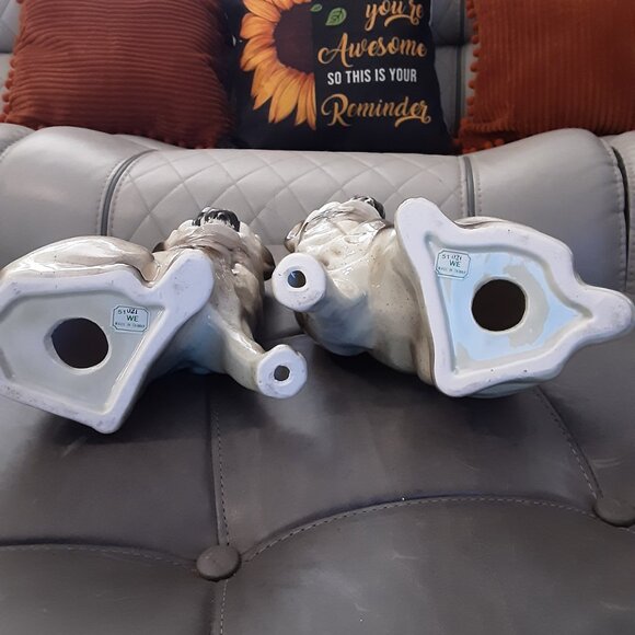 Vintage Set of Staffordshire Style Porcelain Pug Dogs - Picture 3 of 10